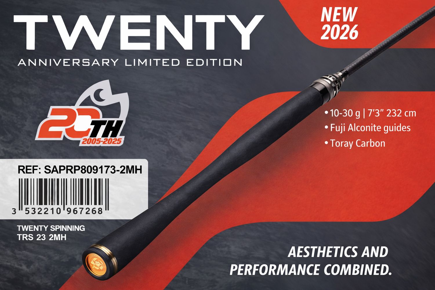Sakura TWENTY Anniversary Limited Edition Spinning Rod – 7’3” MH 10-30G