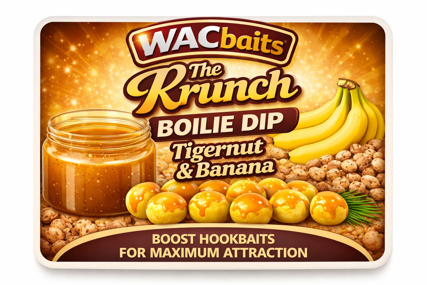 WAC Baits – The Krunch Boilie Dip 150ml (Tiger Nut &amp; Banana)