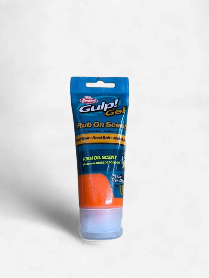 Berkley Gulp Gel Rub On Scent Fish Oil Orange Silver Fleck 80ml Lure Attractant