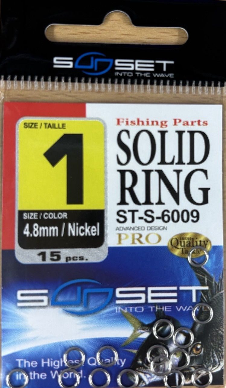 Sunset Solid Rings ST-S-6009 Size 1 – 4.8mm Nickel (15 Pack)