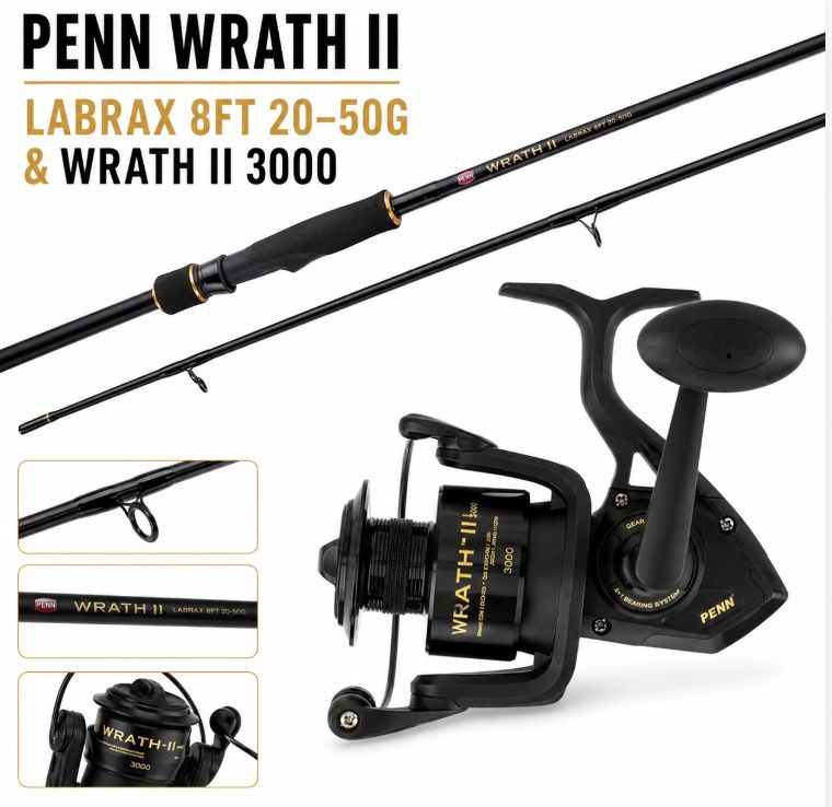 Penn Wrath II Labrax 8ft 20 to 50g and Penn Wrath II 3000 Combo