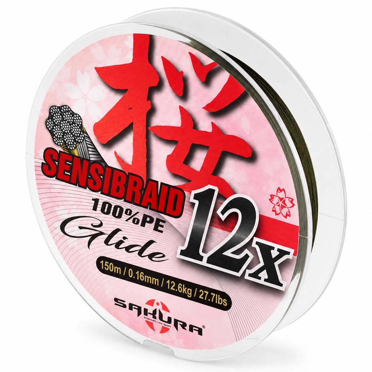 Sakura Sensibraid 12X Green Braid 150m 0.16mm 12.6kg 27.7lb