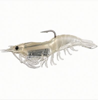 LIVETARGET Rigged Shrimp 100mm 14g Pre Rigged Soft Plastic Lure 4per packet