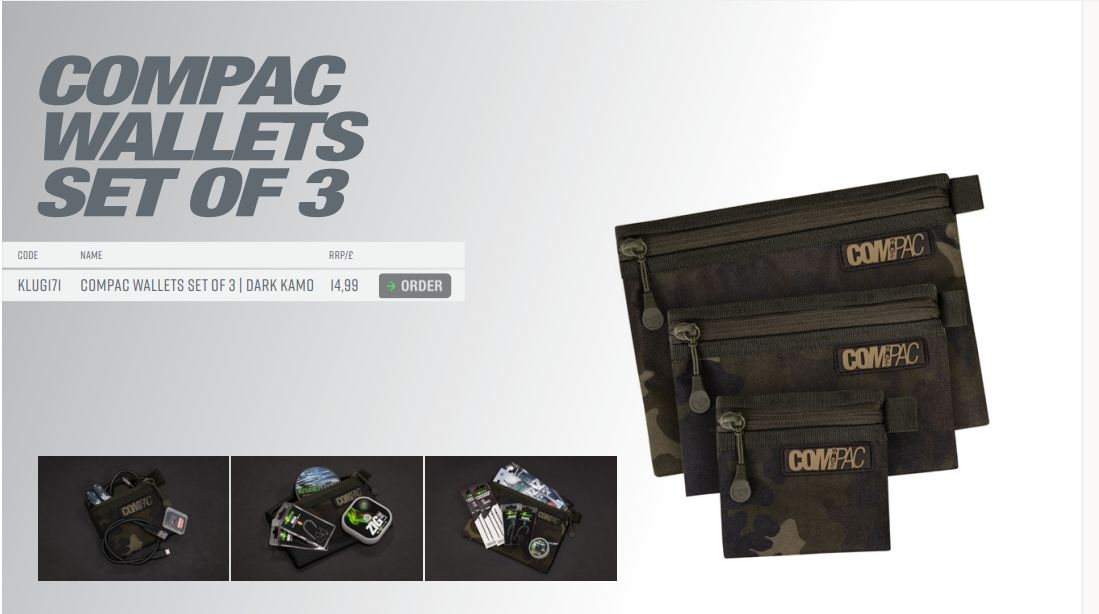 Korda Compac Wallets Set of 3 Dark Kamo