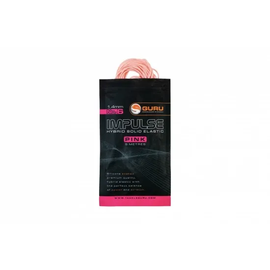 Guru Impulse Hybrid Solid Elastic 5m, Size: 1.4mm No. 6 Pink