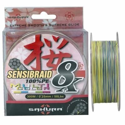 Sakura Sensibraid 8X Eco Pack 300m | Multicolour | 0.25mm 50lb