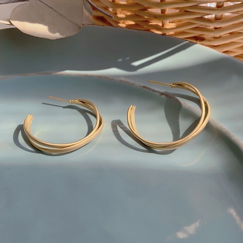 Gold hoop earrings