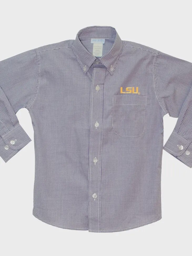 LSU Embroidered Button Down