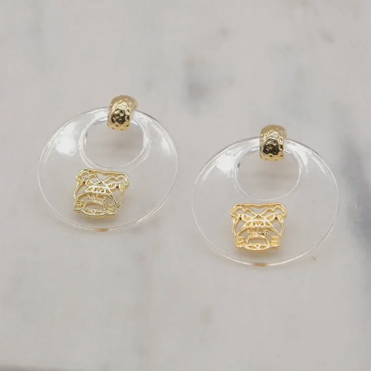 Bulldog Hoop Earrings
