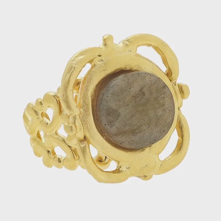 Scallop Labradorite Ring