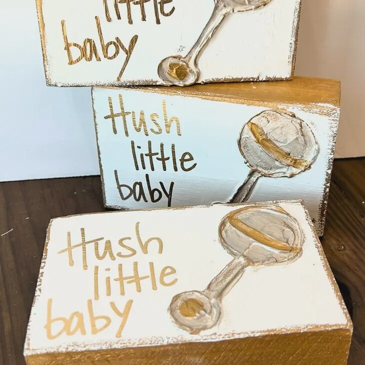 Hush Little Baby Block White