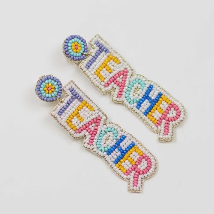 Beaded Teacher Earrings