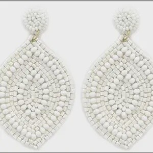 White Seed Bead Earrings