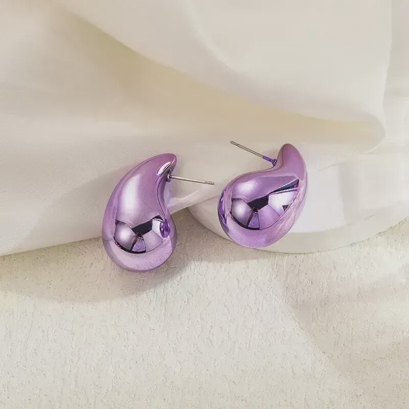 Water Droplet Earrings, color: Purple