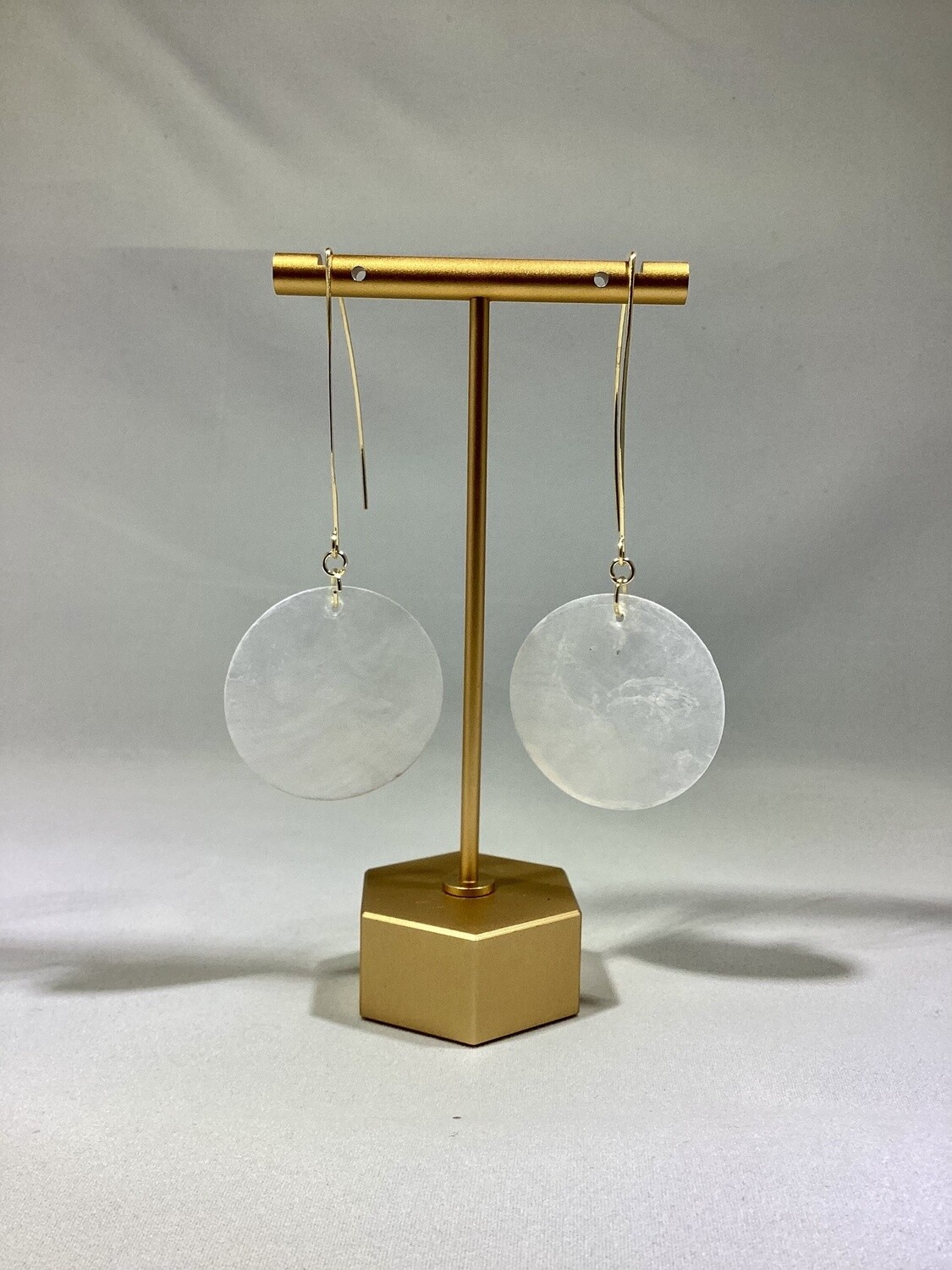 Round Shell Dangle Earrings