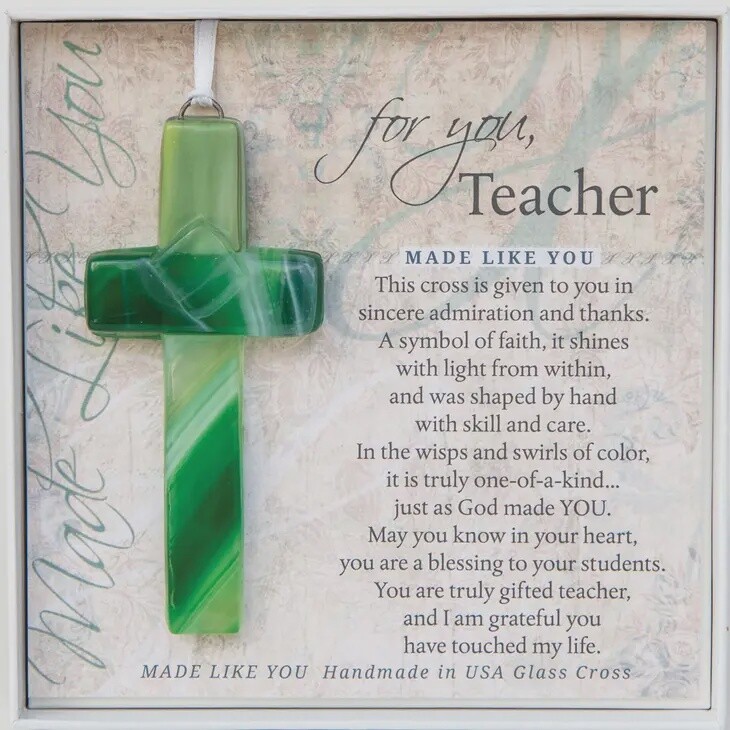 My Teacher Handmade Mosaic Glass cross