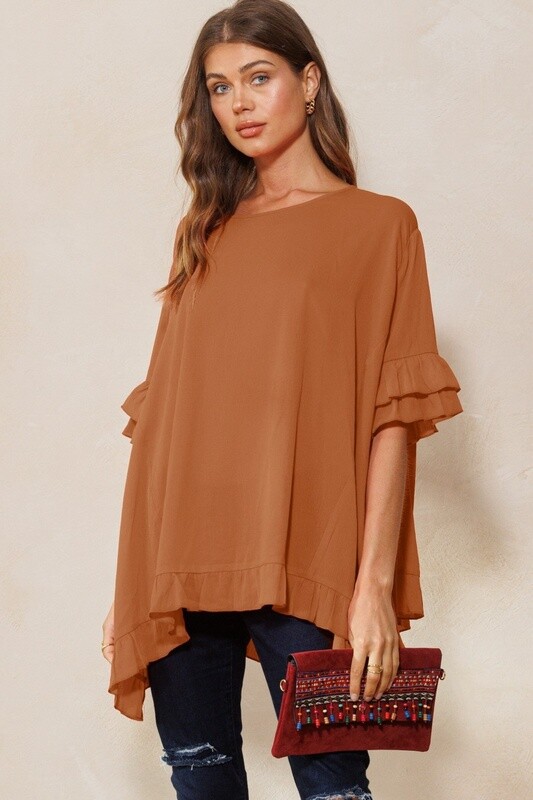 Solid Asymmetrical Blouse
