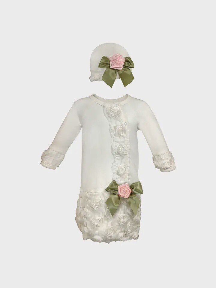 Gown &amp; Cap Set 0-6mos