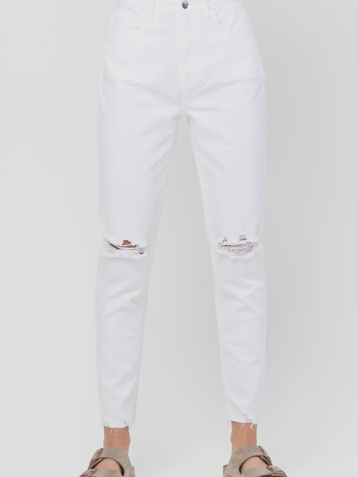 HR White Mom Jeans