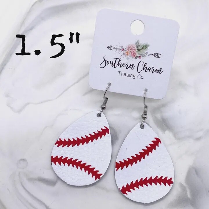 Leather Baseball Dangles