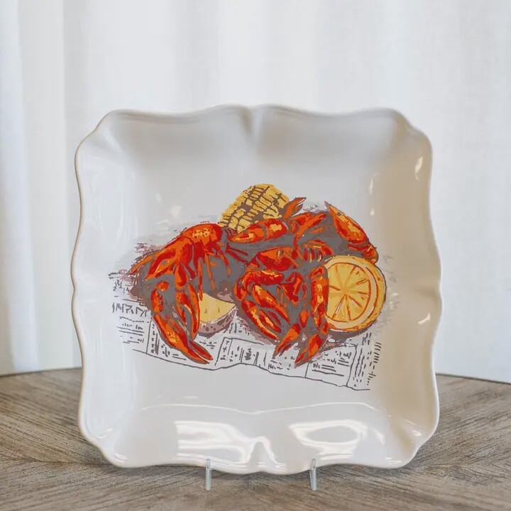 Crawfish Boil Sq Platter