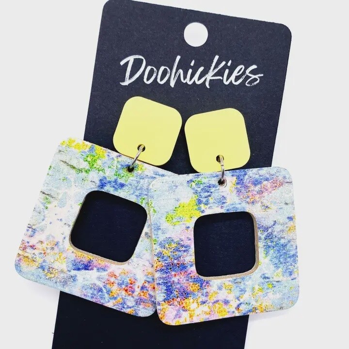 Pastel Watercolor Cubie Earrings