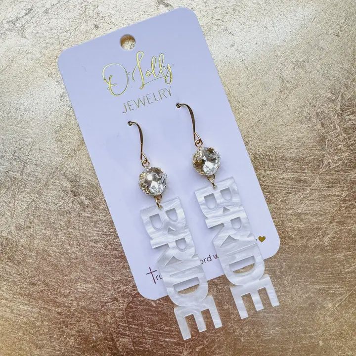 &quot;Bride&quot; Earrings Clear Stone