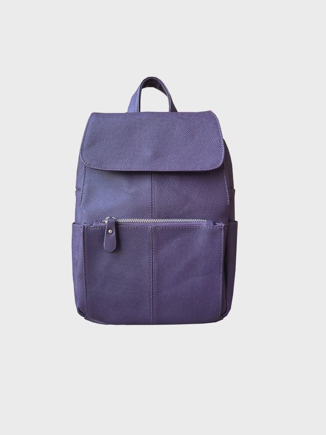 Leather Back  Pack, color: Purple