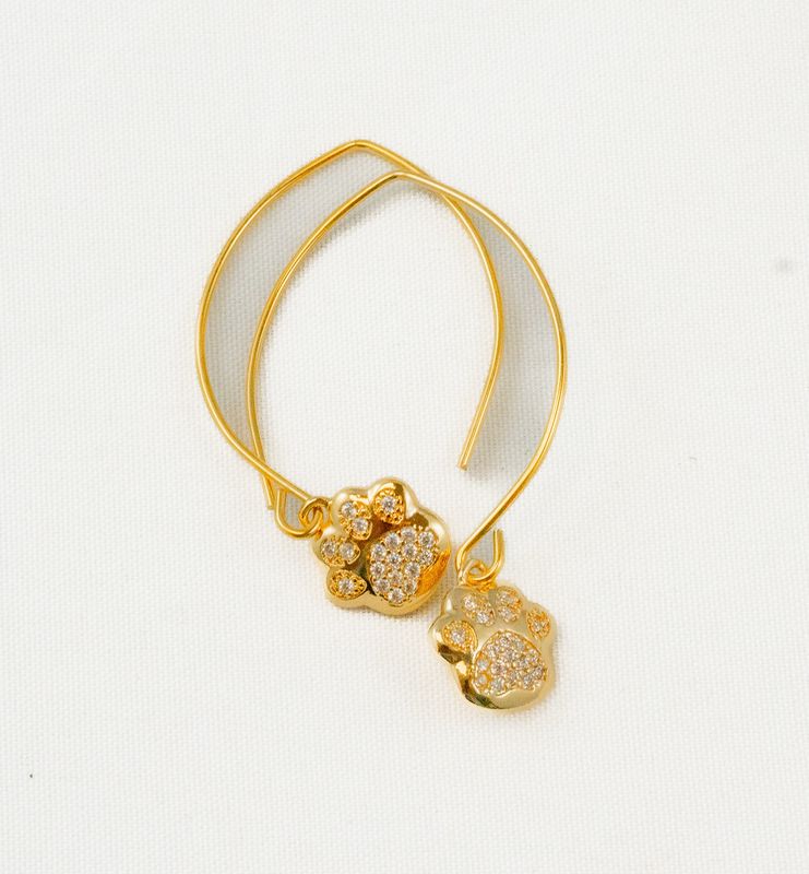 Rhinestone Paw Dangles