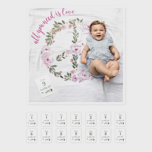 Baby&#39;s First Year Swaddle &amp; Milestone Cards