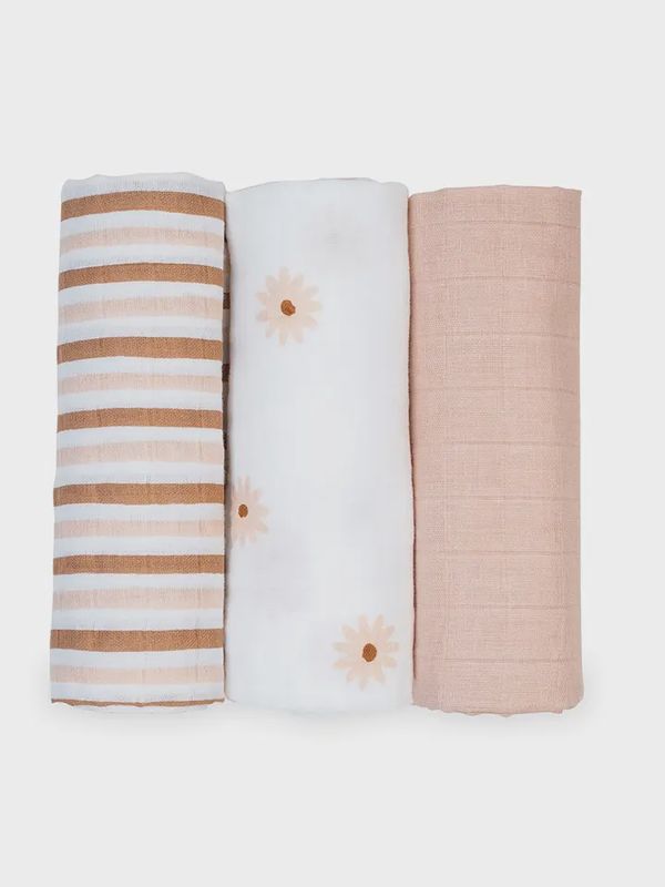 3 Pk Muslin Receiving Blanket