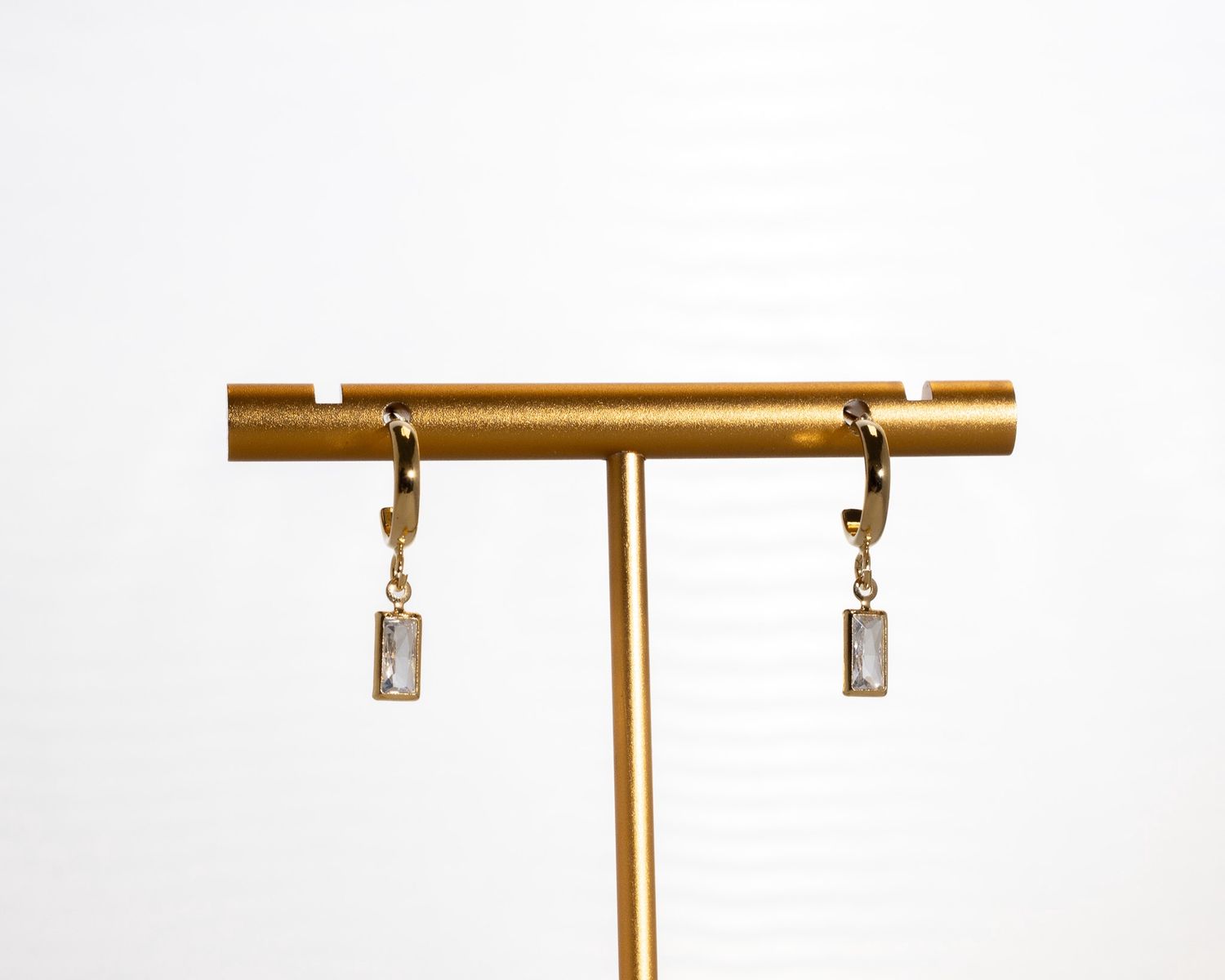 Dainty Hoop with rect stone
