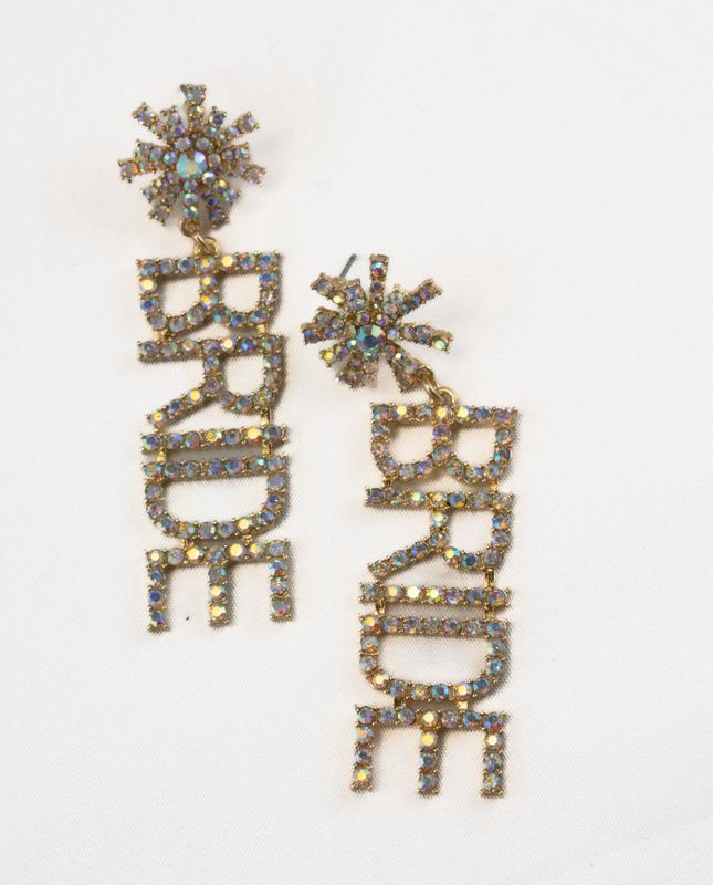 Rhinestone &quot;Bride&quot; Earrings