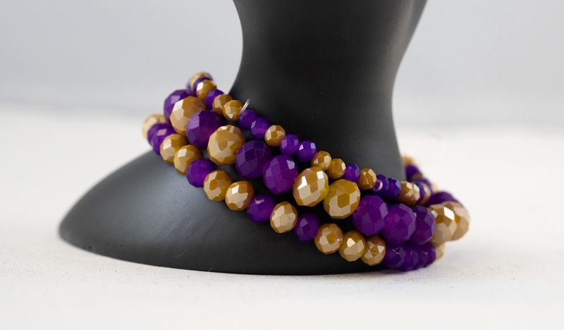 Purple/Gold Beaded Bracelet