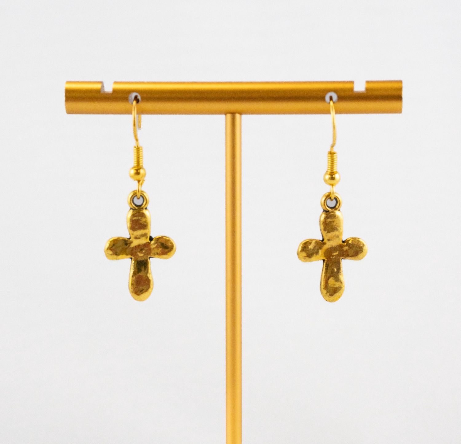 Gold Small Cross earring