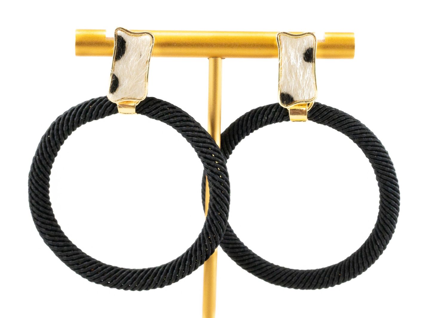 Animal Print Accent Hoop Earrings