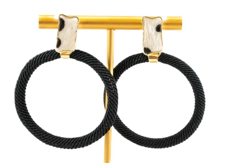 Animal Print Accent Hoop Earrings