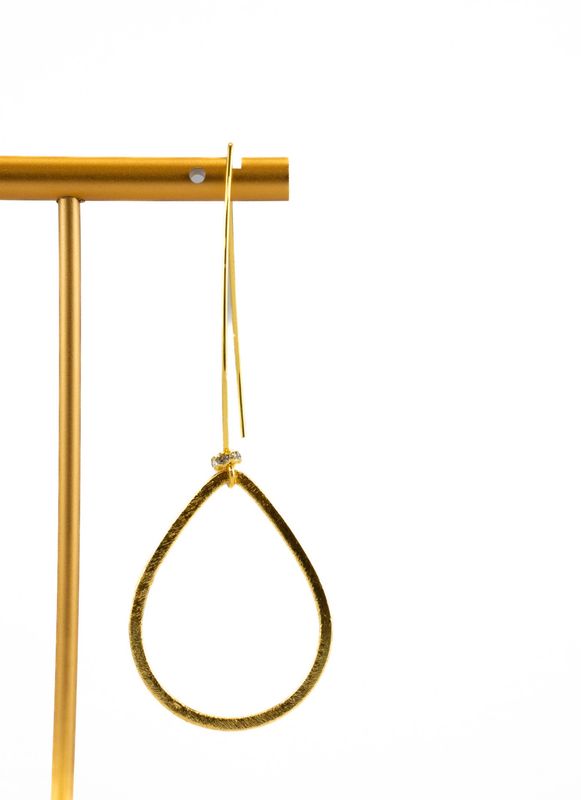 Gold Dangle Earrings w/crystal accent