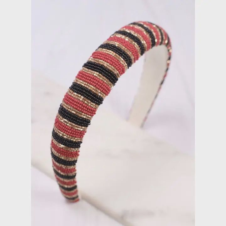 Gameday Beaded Headband, color: Garnet