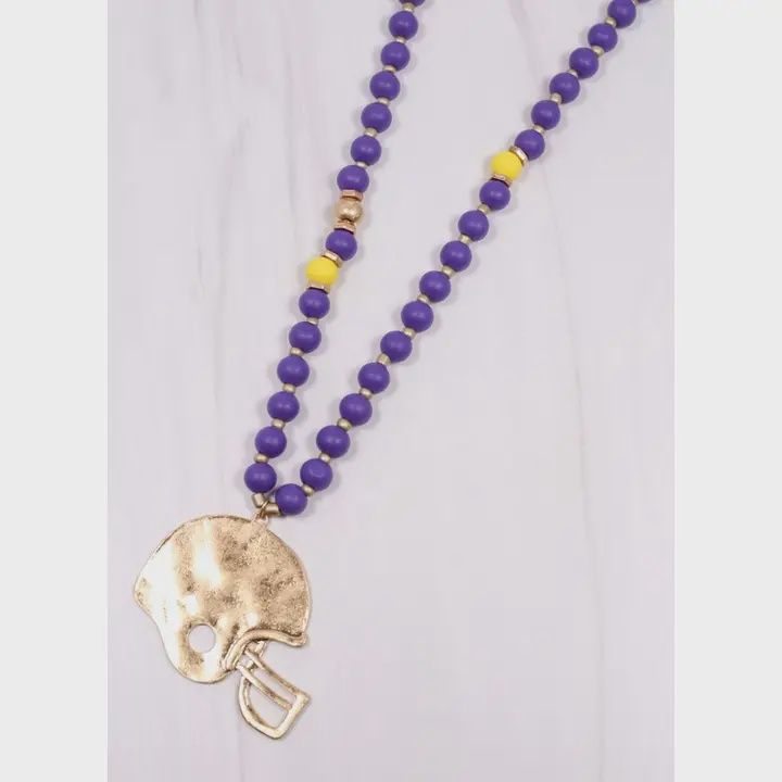 Helmet Necklace Purple/Goldca