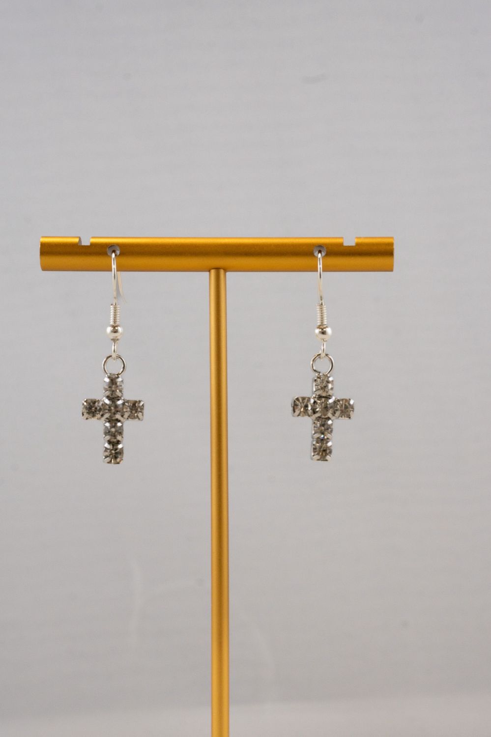 Crystal Studded Cross Danty, color: Silver