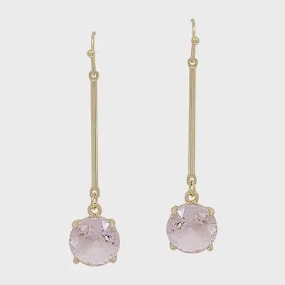 Pink Crystal Stone Drop Earrings