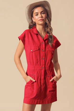 Button up Utility Gameday Cheer Dress