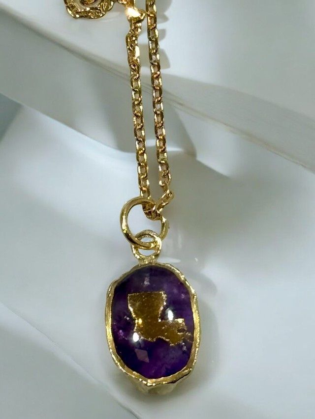 LA Necklace, color: Amethyst, Length: 20&quot;