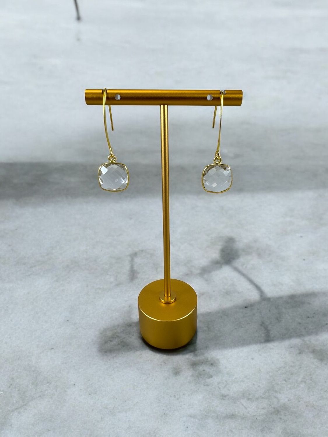 Olivia Earrings, color: Clear Quartz