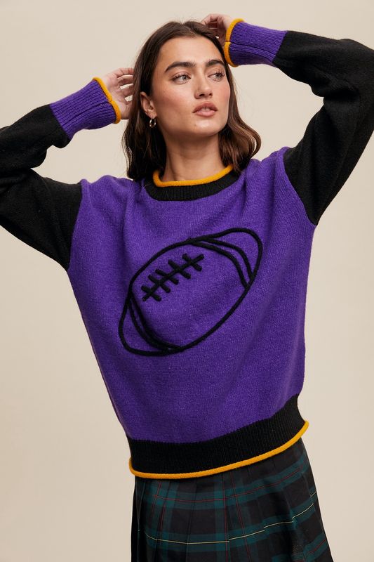 Football Color Block Sweater