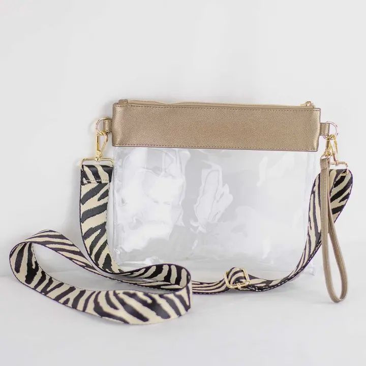 Michelle Clear Crossbody, color: Gold