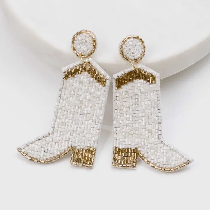 Cowgirl Beaded Boot Earrings