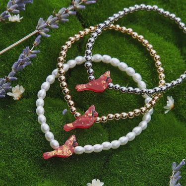 Holy Water Red Cardinal Bracelets, color: Silver