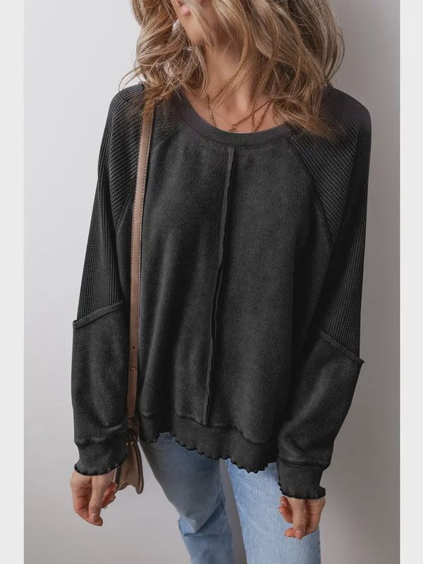 Waffle Raglan Sweatshirt